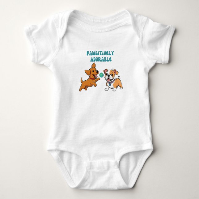 Pawsitively adorable baby bodysuit (Front)