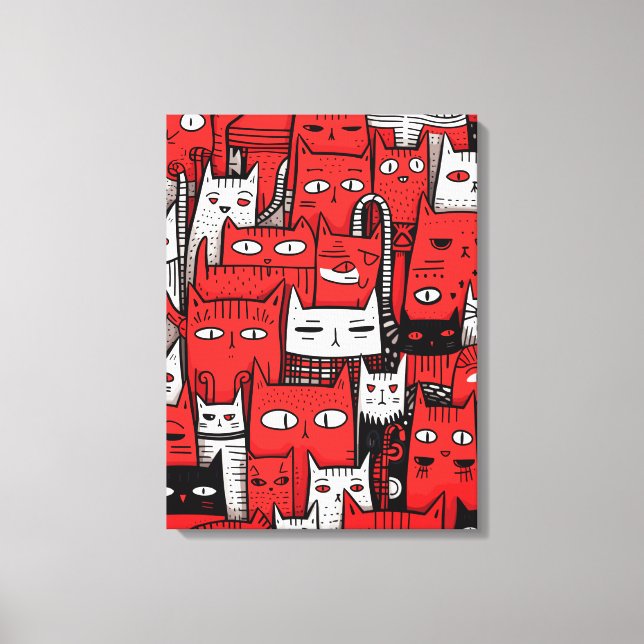 Pawsitively Adorable: Cat Lovers' Birthday Canvas Print (Front)