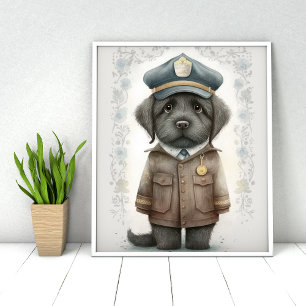Pawsitively Adorable: Cute Dog Policeman Poster