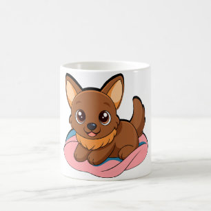 Pawsitively Adorable Puppy in Pink Blanket Coffee Mug