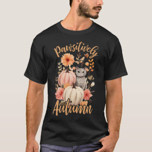 Pawsitively Autumn Cottagecore Cats Fall Halloween T-Shirt