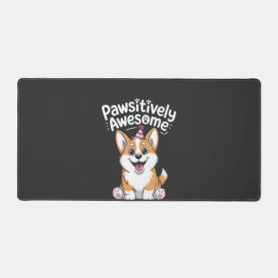 Pawsitively Awesome Corgi Birthday Dog Shirt Desk Mat