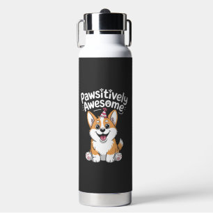 Pawsitively Awesome Corgi Birthday Dog Shirt Water Bottle