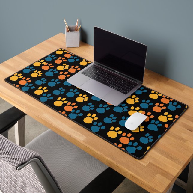 Pawsitively Cute White Desk Mat (Office 2)