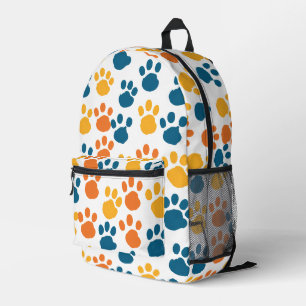 Pawsitively Cute White Printed Backpack