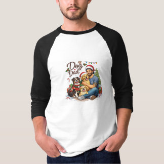 Pawsitively Festive Dog Dad T-Shirt – Christmas Gi
