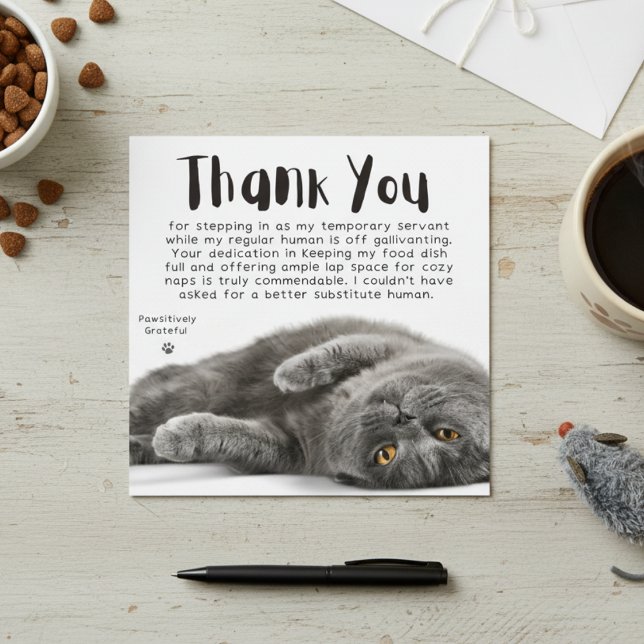 Pawsitively Grateful Substitute Human Thank You Holiday Card (Pawsitively Grateful Substitute Human Thank You Card)