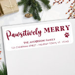 Pawsitively Merry Custom Pet Paw Return Address<br><div class="desc">Introducing our new 'Pawsitively Merry' return address label, perfect for the holiday season! The modern and cute design features a series of paw prints, making it a must-have for any dog or cat lover. The simple design ensures that it can be used for any occasion, and not just during Christmas....</div>