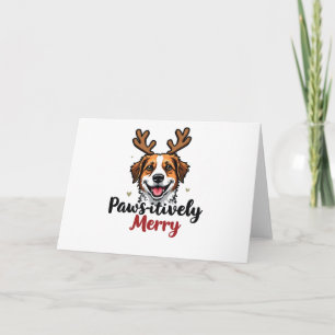 Pawsitively Merry Funny Christmas Dog Reindeer Invitation