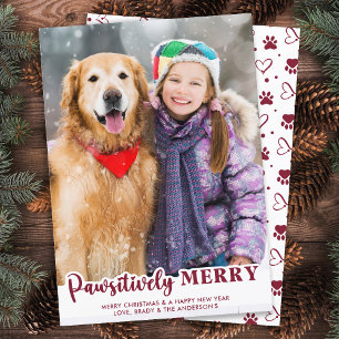 Pawsitively Merry Personalised Pet Photo Dog Lover Holiday Card