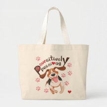 Pawsitively Precious Running Beagle Dog Tote Bag