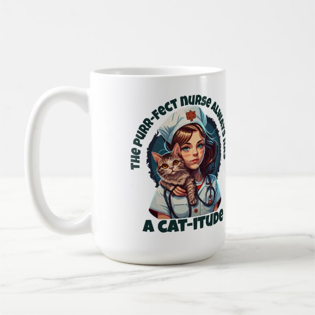 Pawsitively Purrfect Cat Nurse Coffee Mug (Left)