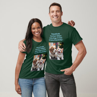 Pawsitively Purrfect Dog & Cat T-Shirt Design.
