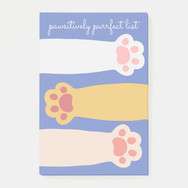 Pawsitively Purrfect Kitty Paws To Do List Post-it Notes (Front)