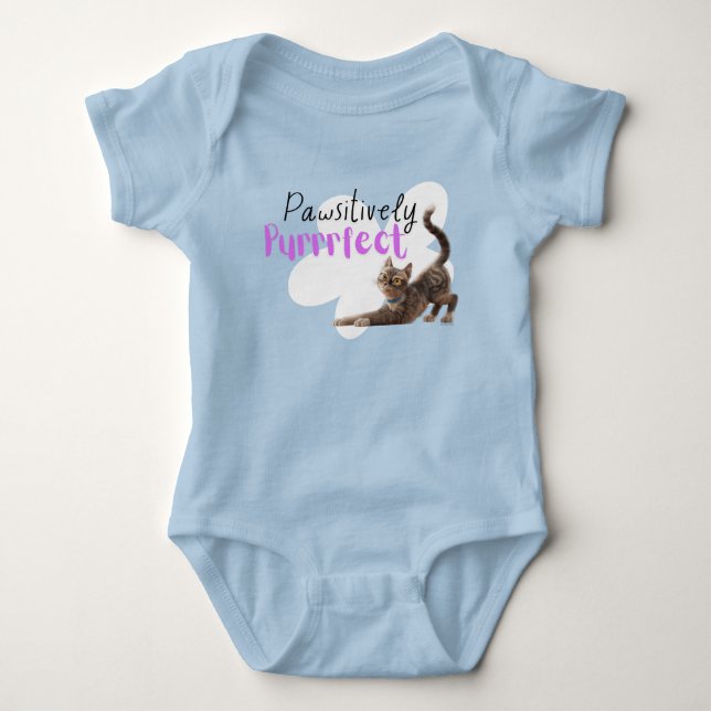 Pawsitively Purrrfect Baby Bodysuit (Front)