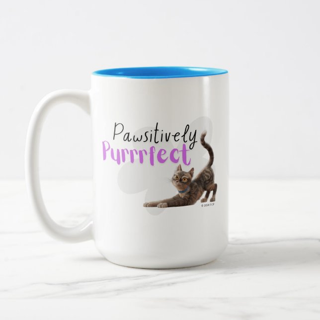 Pawsitively Purrrfect Two-Tone Coffee Mug (Left)