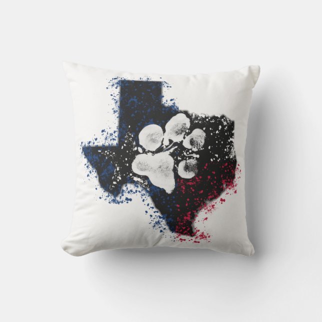 Pawsitively Stately Texas Throw Pillow (Front)