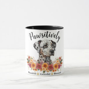 Pawsitively Thankful Grateful Blessed Cute Dog Mug