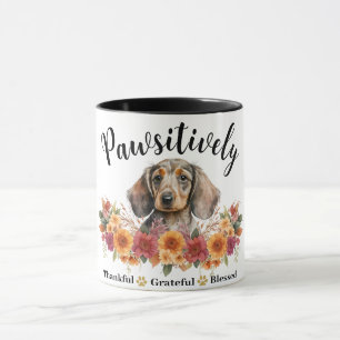 Pawsitively Thankful Grateful Blessed Cute Dog Mug