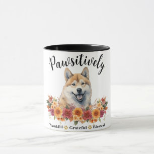 Pawsitively Thankful Grateful Blessed Cute Dog Mug