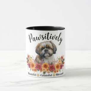 Pawsitively Thankful Grateful Blessed Cute Dog Mug