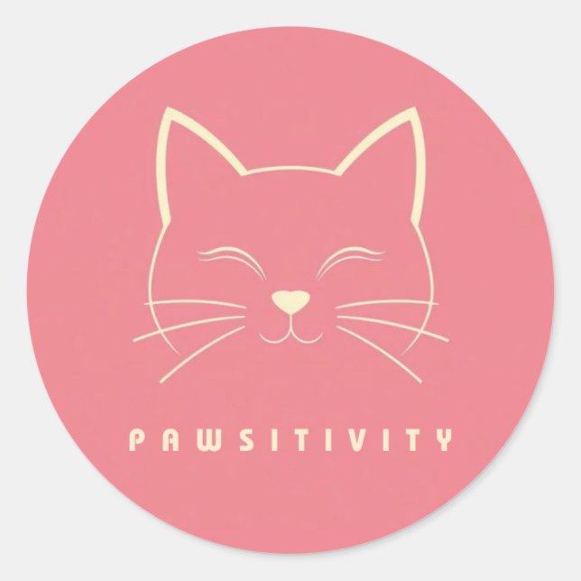 PAWSITIVITY CLASSIC ROUND STICKER (Front)