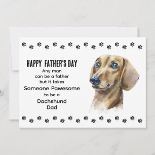 Pawsome Best Dachshund Dog Dad Father's Day Holiday Card