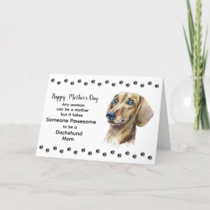 Pawsome Best Dachshund Dog Mum Mother's Day Holiday Card