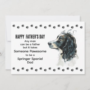 Pawsome Best Springer Spaniel Dog Dad Father's Day Holiday Card