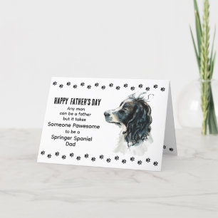 Pawsome Best Springer Spaniel Dog Dad Father's Day Holiday Card