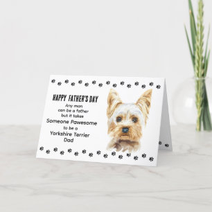 Pawsome Best Yorkshire Terrie Dog Dad Father's Day Holiday Card