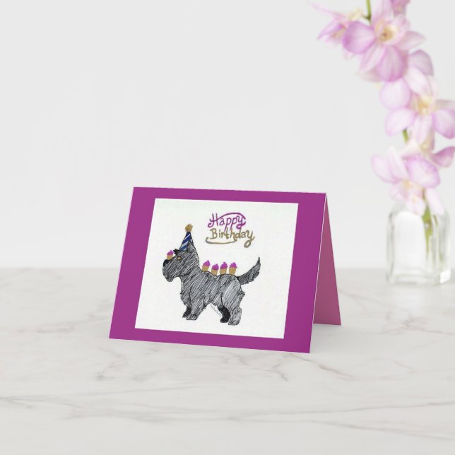 Pawsome Birthday Card (Orchid)