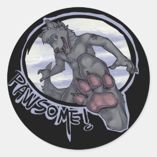 pawsome classic round sticker