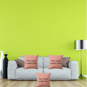 Pawsome Cuddle Zone Cute Cat Personalised  Modern Cushion