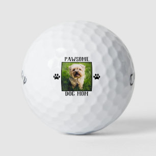 Pawsome Dog Mum Paw Prints Dog's Photo Golf Balls