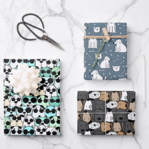 Pawsome Dogs Parade Wrapping Paper Sheet