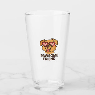 Pawsome Friend Cool Dog with Heart Glasses