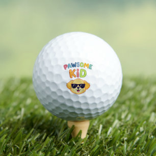 Pawsome Kid Cute Dog Design Gift Golf Balls