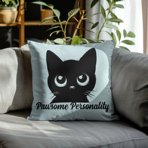 Pawsome Personality Cat Design Cushion