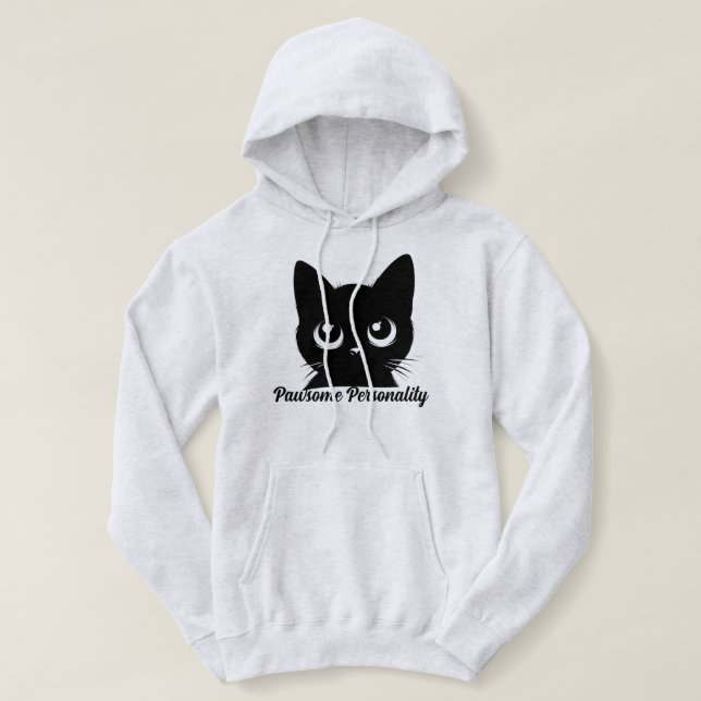 Pawsome Personality Cat Design Hoodie (Design Front)