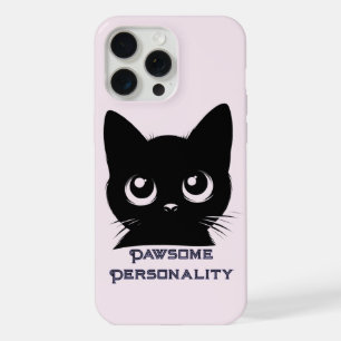 Pawsome Personality Cat Design iPhone 15 Pro Max Case