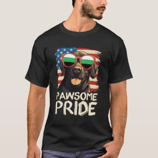 Pawsome Pride Labrador Neutrois Flag Sunglasses T-Shirt