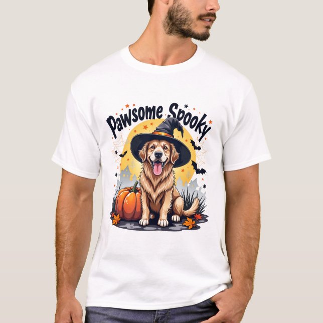 Pawsome Spooky Season Halloween for Dog Lovers T-Shirt (Front)