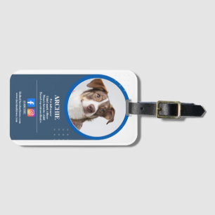 Pawsomely Professional: Dog Photo Social Media  Luggage Tag