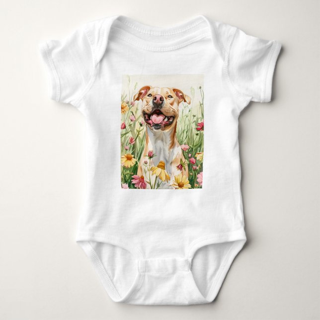 Pawtected by Pit Bull Baby Bodysuit (Front)