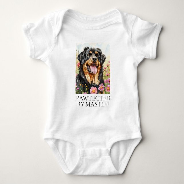 Pawtected By Tibetan Mastiff Bodysuit (Front)