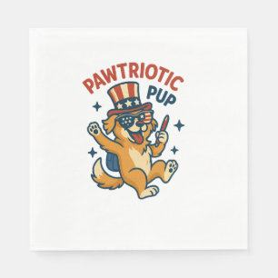 Pawtriotic Pup – Funny 4th of July Dog Shirt Napkin