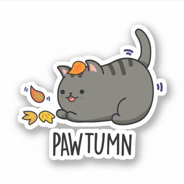 Pawtumn cute Autumn Kitty Cat Pun  (Front)