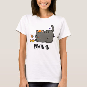 Pawtumn cute Autumn Kitty Cat Pun T-Shirt