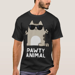 Pawty Animal Cute Party Cat Pun T-Shirt